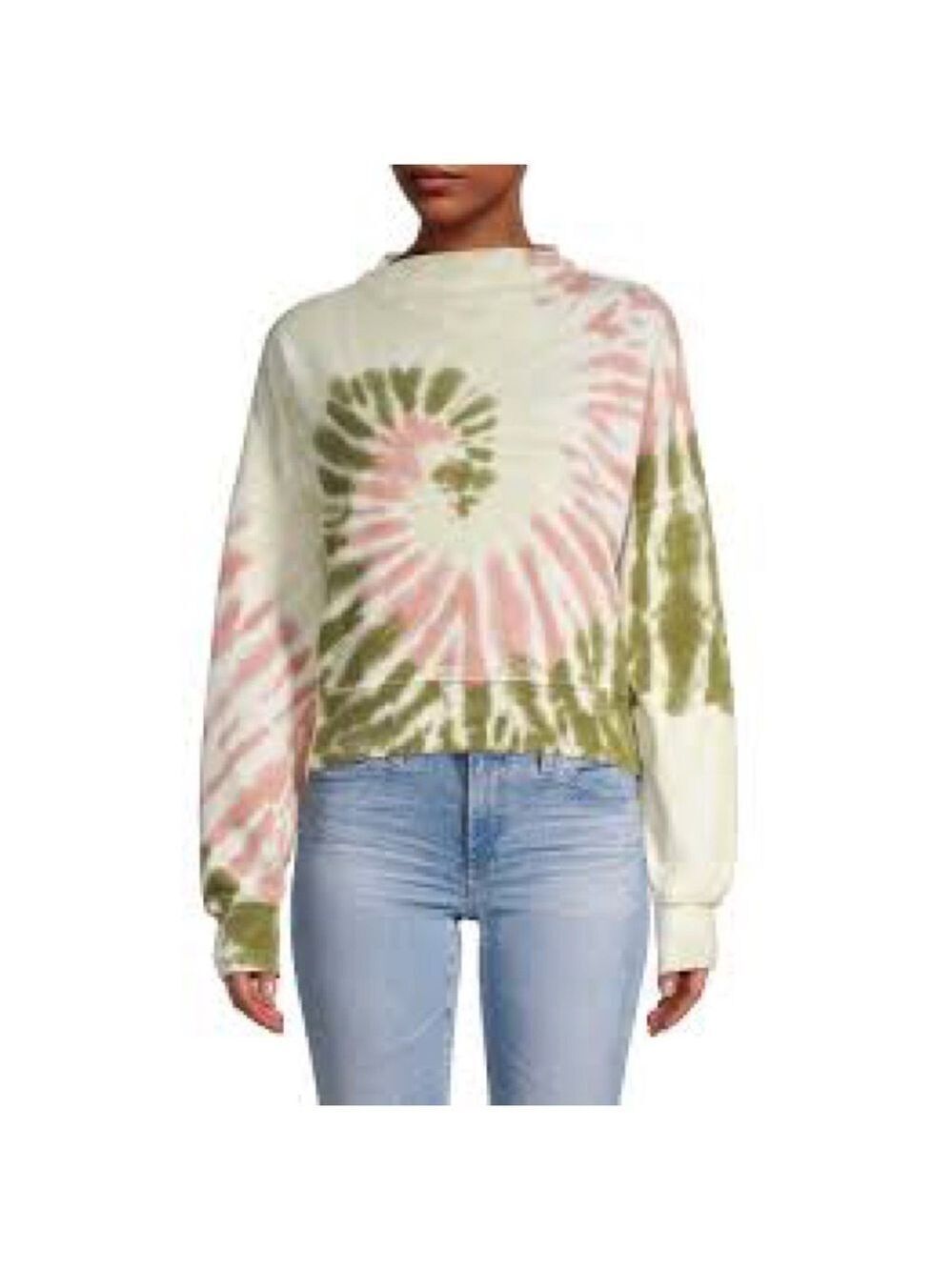 Eleven Paris SweatShirt Womens Size Medium Tie-Dye Mockneck Sweatshirt